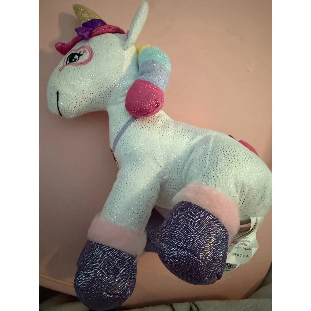 JoJo Siwa Nickelodeon Unicorn Plush White Glitter Rainbow Mane‎ Stuffed Animal